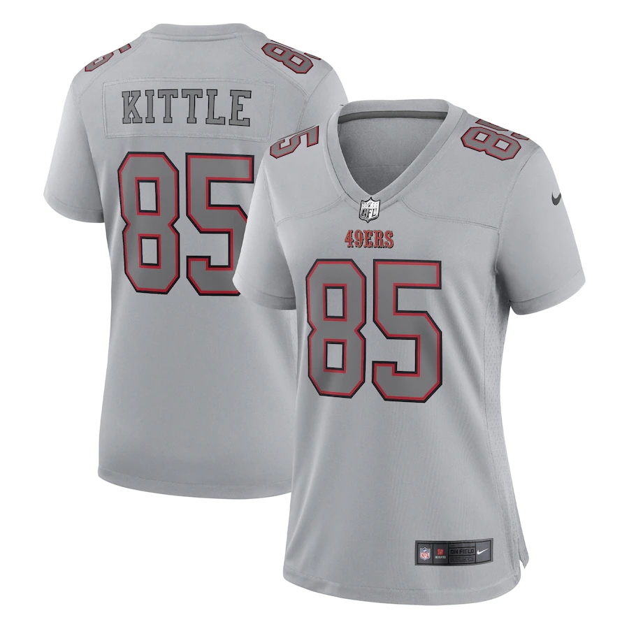 San Francisco 49ers #85 George Kittle Women's Gray Atmosphere Fashion Game Jersey