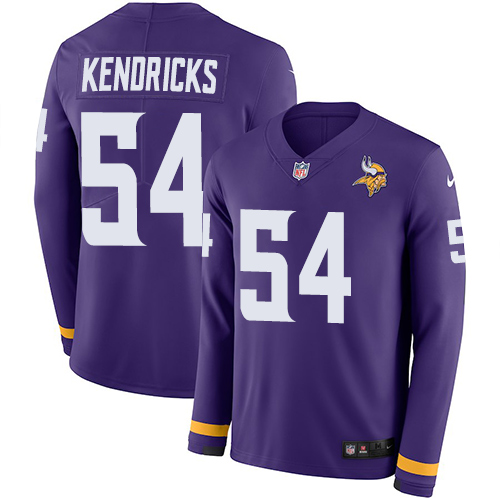 Minnesota Vikings #54 Eric Kendricks Purple Team Color Men's Stitched Limited Therma Long Sleeve Jersey Men's