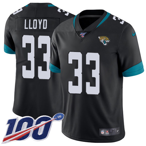 Jaguars #33 Devin Lloyd Black Team Color Men's Stitched 100th Season Vapor Limited Jersey