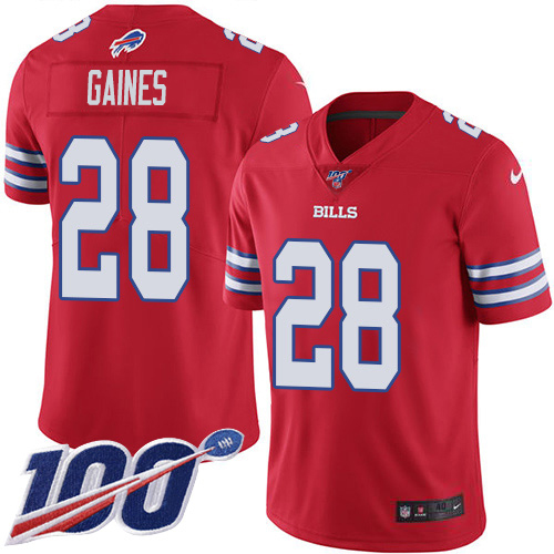 Buffalo Bills #28 E.J. Gaines Red Youth Stitched Limited Rush 100th Season Jersey Youth