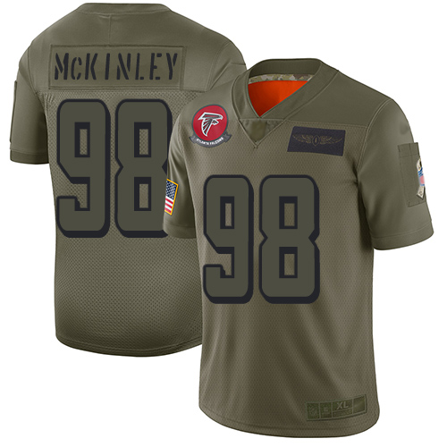 Atlanta Falcons #98 Takkarist McKinley Camo Youth Stitched Limited 2019 Salute to Service Jersey Youth