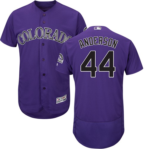 Colorado Rockies #44 Tyler Anderson Purple Flexbase Authentic Collection Stitched Jersey Men's