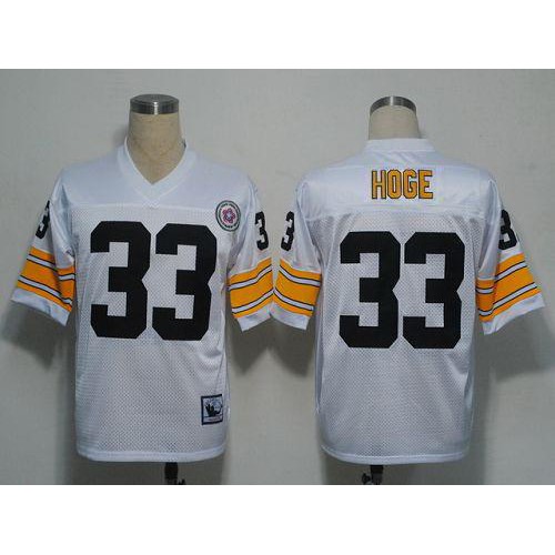 Mitchell and Ness Pittsburgh Steelers #33 Merril Hoge White Stitched Jersey Men's