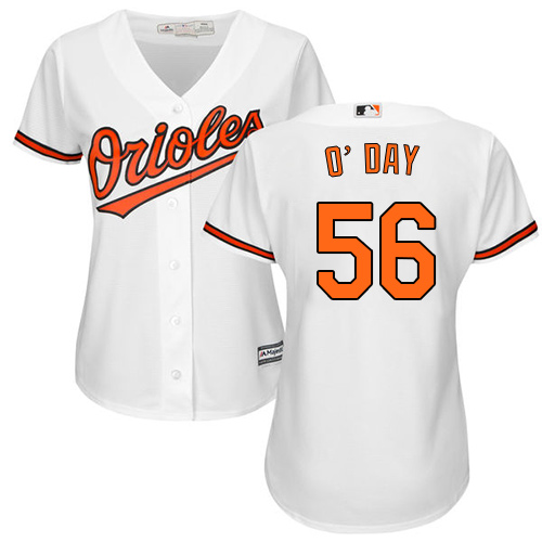 Baltimore Orioles #56 Darren O'Day White Home Women's Stitched Jersey Womens