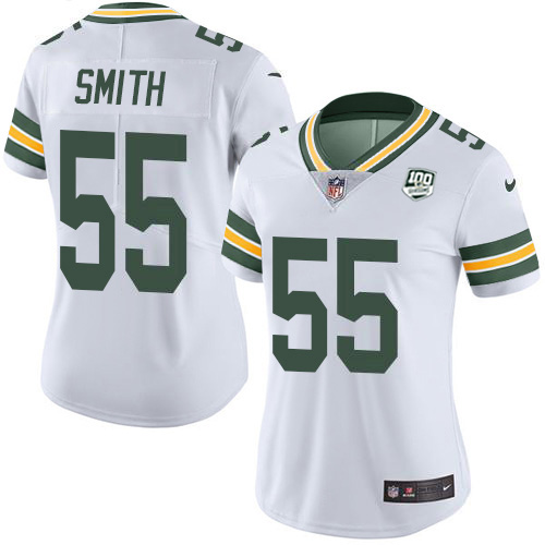 Green Bay Packers #55 Za'Darius Smith White Women's 100th Season Stitched Vapor Untouchable Limited Jersey Womens