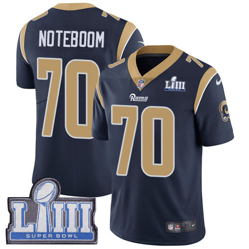 Los Angeles Rams #70 Joseph Noteboom Navy Blue Team Color Super Bowl LIII Bound Men's Stitched Vapor Untouchable Limited Jersey Men's