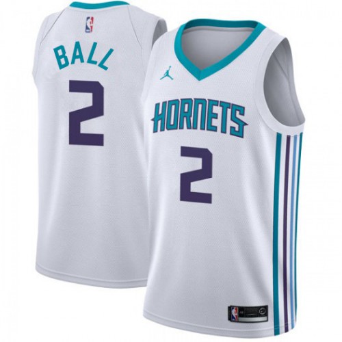 Charlotte Hornets #2 LaMelo Ball White Womens Jordan Swingman Association Edition Jersey Womens