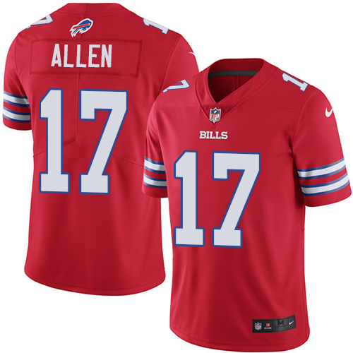 Bills #17 Josh Allen Red Men's Stitched Limited Rush Jersey