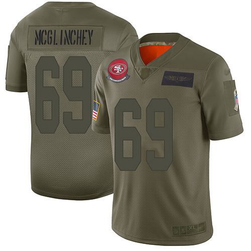 San Francisco 49ers #69 Mike McGlinchey Camo Men's Stitched Limited 2019 Salute To Service Jersey Men's