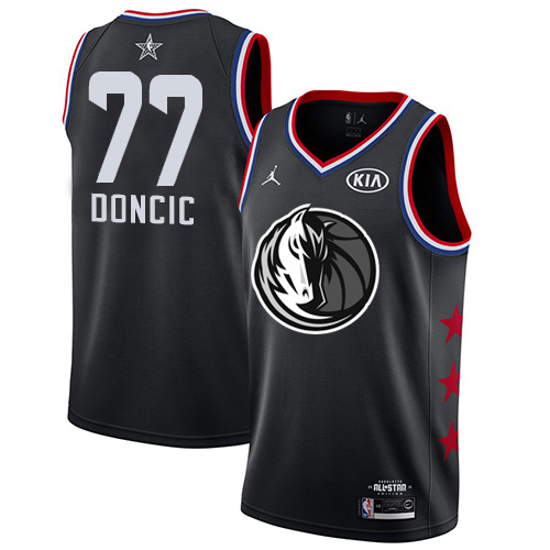 Dallas Mavericks #77 Luka Doncic Black Jordan Swingman 2019 All-Star Game Jersey Mens