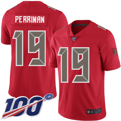 Tampa Bay Buccaneers #19 Breshad Perriman Red Youth Stitched Limited Rush 100th Season Jersey Youth