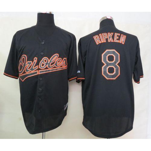 Baltimore Orioles #8 Cal Ripken Black Fashion Stitched Jersey Men's