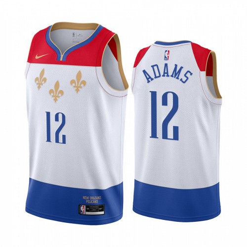 New Orleans Pelicans #12 Steven Adams White Womens Swingman 2020-21 City Edition Jersey Womens