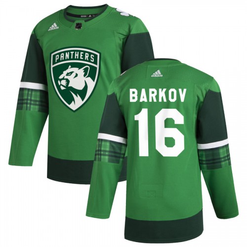 Florida Florida Panthers #16 Aleksander Barkov Men's Adidas 2020 St. Patrick's Day Stitched Jersey Green.jpg.jpg Men's