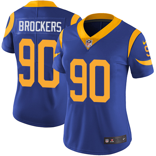 Los Angeles Rams #90 Michael Brockers Royal Blue Alternate Women's Stitched Vapor Untouchable Limited Jersey Womens