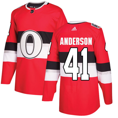 Adidas Ottawa Senators #41 Craig Anderson Red Authentic 2017 100 Classic Stitched Youth Jersey Youth