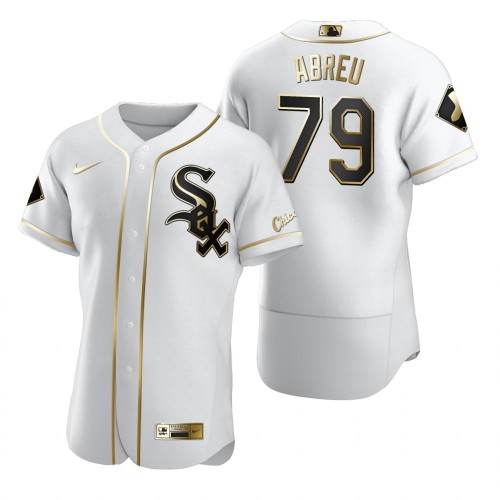 Chicago Chicago White Sox #79 Jose Abreu White Men's Authentic Golden Edition Jersey Men's