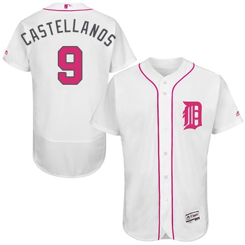Detroit Tigers #9 Nick Castellanos White Flexbase Authentic Collection Mother's Day Stitched Jersey Men's