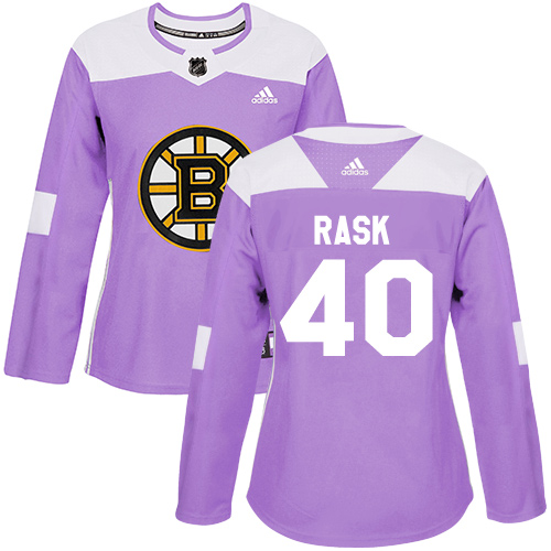 Adidas Boston Bruins #40 Tuukka Rask Purple Authentic Fights Cancer Women's Stitched Jersey Womens