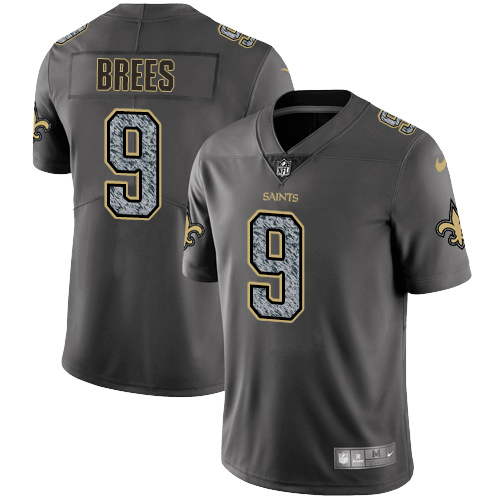 Saints #9 Drew Brees Gray Static Youth Stitched Vapor Untouchable Limited Jersey