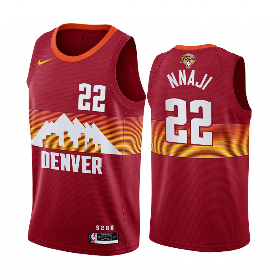 Nuggets #22 Zeke Nnaji Red Swingman 2023 Finals Patch City Edition Jersey