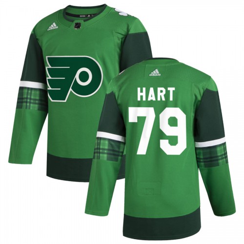 Philadelphia Philadelphia Flyers #79 Carter Hart Men's Adidas 2020 St. Patrick's Day Stitched Jersey Green Men's
