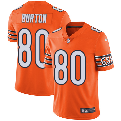 Chicago Bears #80 Trey Burton Orange Men's Stitched Limited Rush Jersey Men's