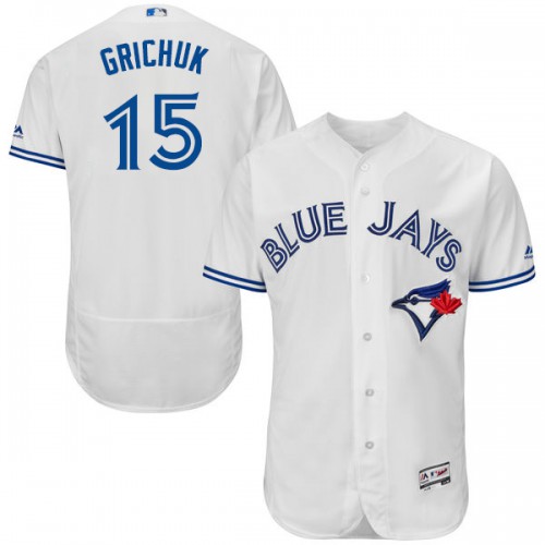 Toronto Blue Jays #15 Randal Grichuk White Flexbase Authentic Collection Stitched Jersey Men's