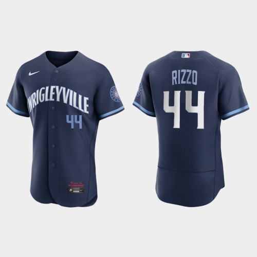Chicago Chicago Cubs #44 Anthony Rizzo Men's 2021 City Connect Authentic Navy Jersey Men's
