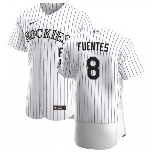 Colorado Colorado Rockies #8 Josh Fuentes Men's White Home 2020 Authentic Player Jersey Men's