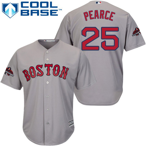 Boston Red Sox #25 Steve Pearce Grey New Cool Base 2018 World Series Champions Stitched Jersey Men's