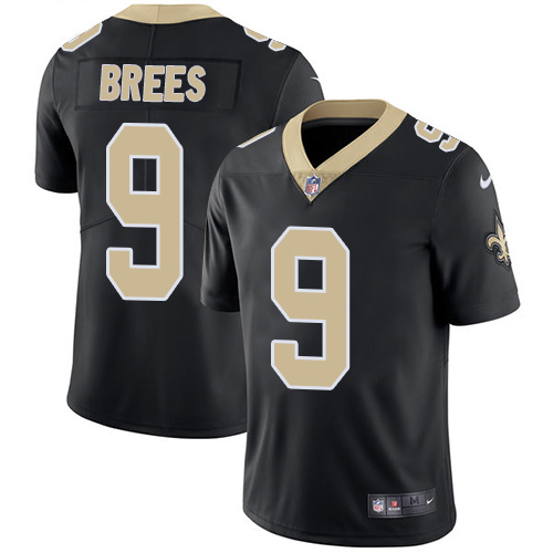 Saints #9 Drew Brees Black Team Color Men's Stitched Vapor Untouchable Limited Jersey