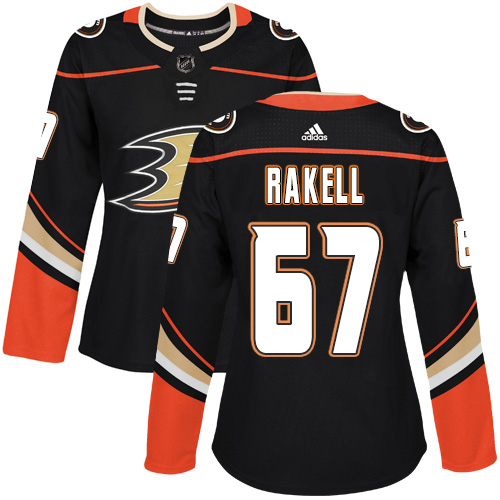 Adidas Anaheim Ducks #67 Rickard Rakell Black Home Authentic Women's Stitched Jersey Womens