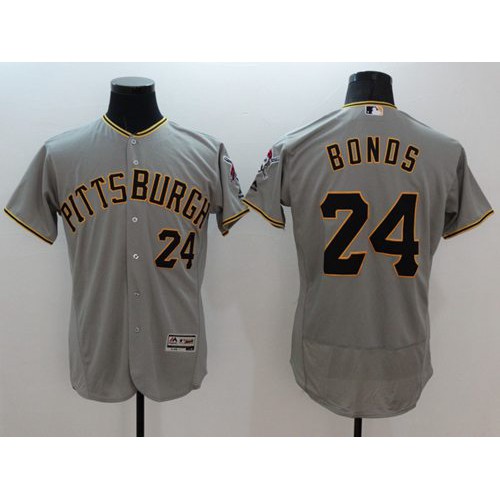 Pittsburgh Pirates #24 Barry Bonds Grey Flexbase Authentic Collection Stitched Jersey Men's