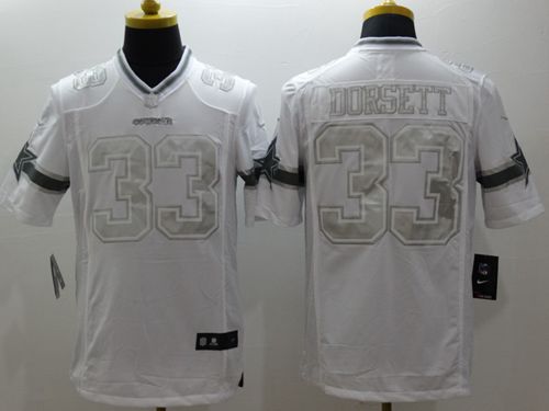 Cowboys #33 Tony Dorsett White Men's Stitched Limited Platinum Jersey