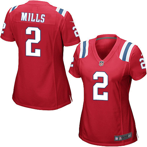 Patriots #2 Jalen Mills Red Alternate Women's Stitched Elite Jersey