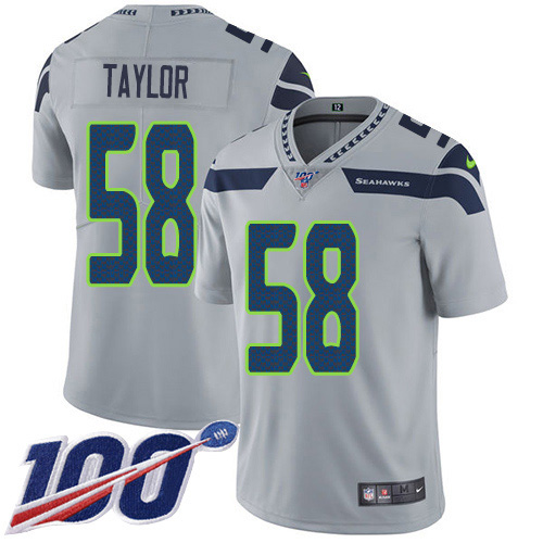 Seattle Seahawks #58 Darrell Taylor Grey Alternate Youth Stitched 100th Season Vapor Untouchable Limited Jersey Youth