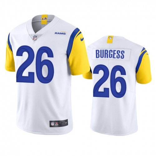 Los Angeles Los Angeles Rams #26 Terrell Burgess Men's Alternate Vapor Limited Jersey - White Men's