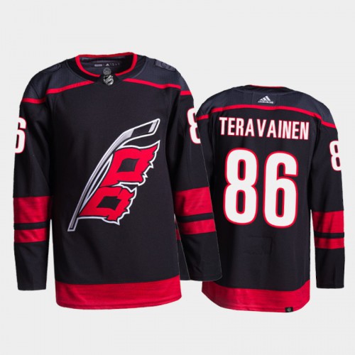 Adidas Carolina Hurricanes #86 Teuvo Teravainen Men's 2021-22 Alternate Authentic Jersey - Black Men's