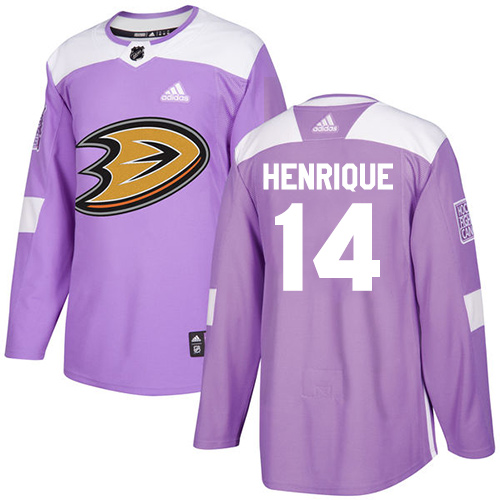 Adidas Anaheim Ducks #14 Adam Henrique Purple Authentic Fights Cancer Youth Stitched Jersey Youth