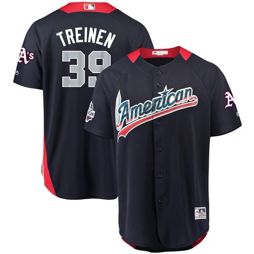 Oakland Athletics #39 Blake Treinen Navy Blue 2018 All-Star American League Stitched Jersey Men's