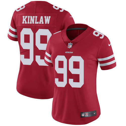 San Francisco 49ers #99 Javon Kinlaw Red Team Color Women's Stitched Vapor Untouchable Limited Jersey Womens