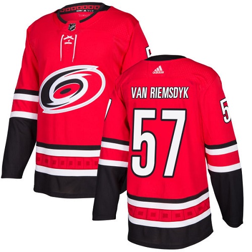 Adidas Carolina Hurricanes #57 Trevor Van Riemsdyk Red Home Authentic Stitched Jersey Men's