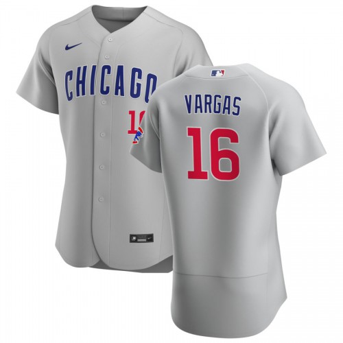 Chicago Chicago Cubs #16 Ildemaro Vargas Men's Gray Road 2020 Authentic Team Jersey Men's