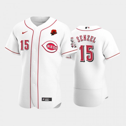 Cincinnati Cincinnati Reds #15 Nick Senzel Men's Authentic 2021 Memorial Day Jersey - White Men's
