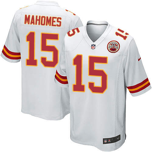 Chiefs #15 Patrick Mahomes White Youth Stitched Elite Jersey