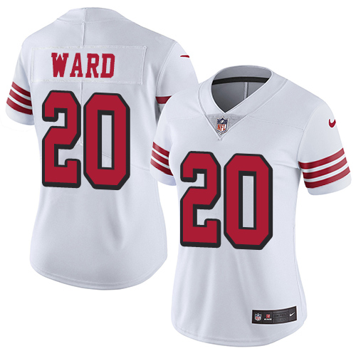 San Francisco 49ers #20 Jimmie Ward White Rush Women's Stitched Vapor Untouchable Limited Jersey Womens
