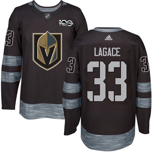 Adidas Golden Vegas Golden Knights #33 Maxime Lagace Black 1917-2017 100th Anniversary Stitched Jersey Men's