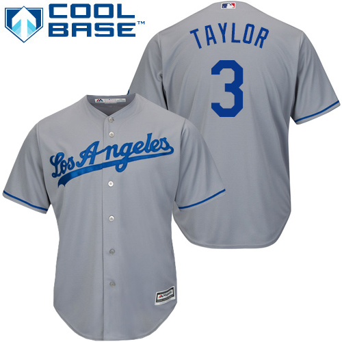 Los Angeles Dodgers #3 Chris Taylor Grey Cool Base Stitched Youth Jersey Youth