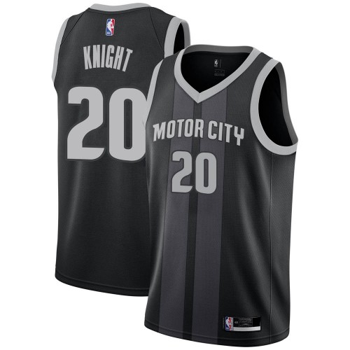 Detroit Pistons #20 Brandon Knight Black Swingman City Edition 2018/19 Jersey Mens